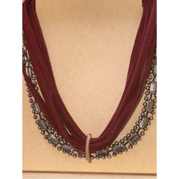 NIB- Jen Atkin x Chloe + Isabel Deep Crimson & Crystal : Gold Jewels Necklace - Picture 4 of 7